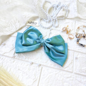 Turquoise Blue 2 layer hair bow