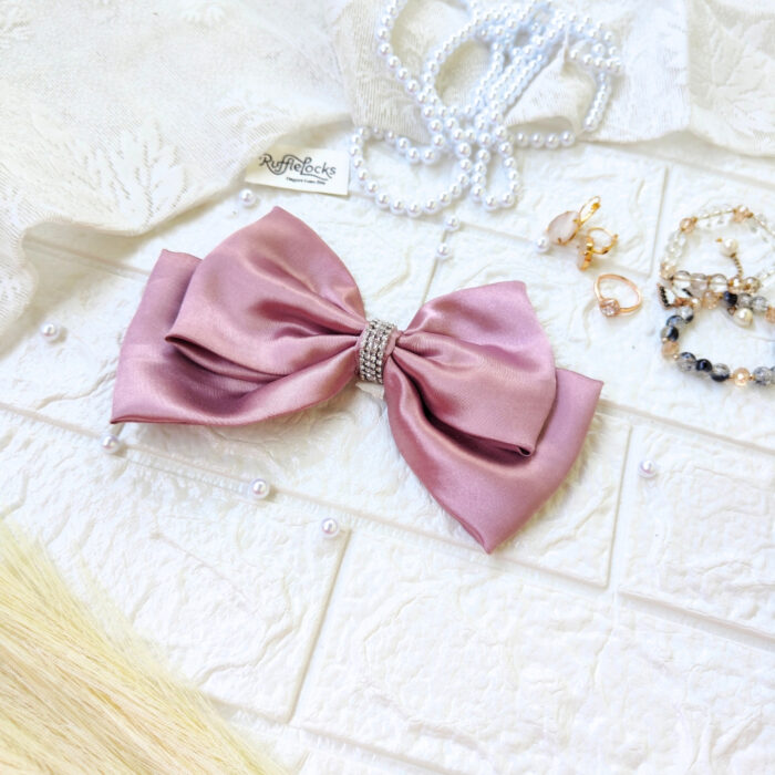 Shimmering Pink 2 layer hair bow