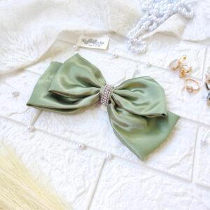 Olive Green 2 layer hair bow