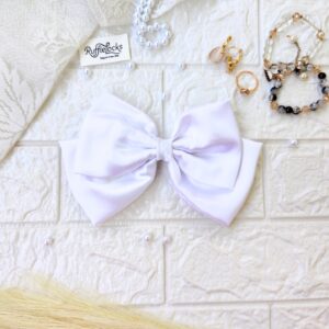 White 2 layer hair bow