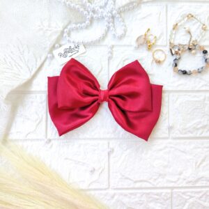 Maroon 2 layer hair bow