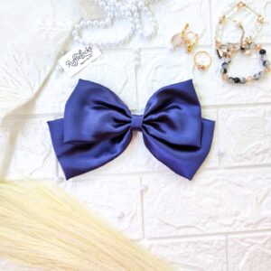 Navy blue Two Layer Hair Bow