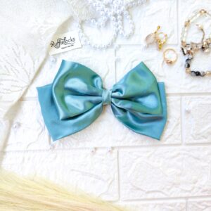 Turquoise Blue 2 layer hair bow