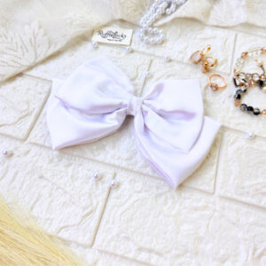 White 2 layer hair bow