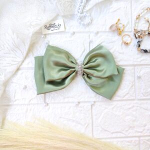 Olive Green 2 layer hair bow