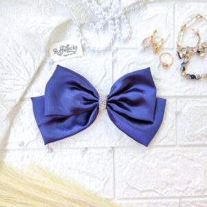 Navy Blue Two Layer Hair Bow