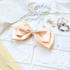 Creme Two Layer Hair Bow