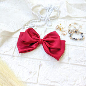 Maroon 2layer hair bow