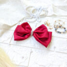 Maroon 2 layer bow with stone chain