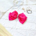 Bright pink Two Layer Hair Bow Hanging Stone Chain