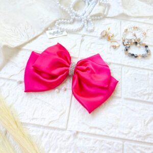 bright pink 2 layer hair bow