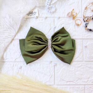 Avocado Green 2 layer hair bow