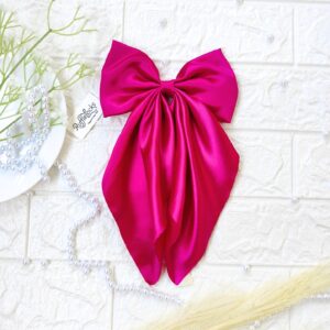 Magenta pink tail Bow Clips