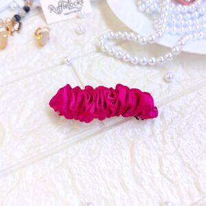 Magenta Pink French Barrette Hair Clips