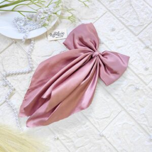 Shimmering Pink tail hair bow