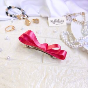 Flamingo Pink ribbon bow without tail