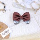 Brown Small Hair Bow Clips with pearls