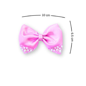 Baby Pink Small Hair bow with pearls