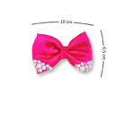 Bright Pink Small Hair bow with pearls