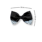Black Small Hair bow with pearls