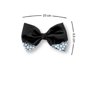 Black Small Hair bow with pearls