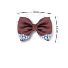 Brown Small Hair bow with pearls