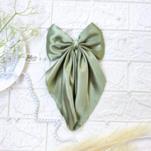 Olive Green tail Bow Clips