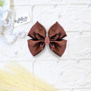 Brown Small hair Bow Clips