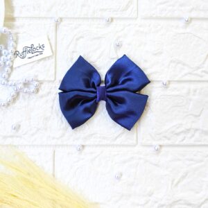 Navy Blue Small hair Bow Clips