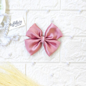 Shimmering Pink Small hair Bow Clips