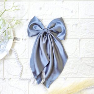 Dark Grey tail Bow Clips