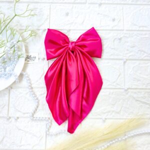 Bright Pink tail bow clips