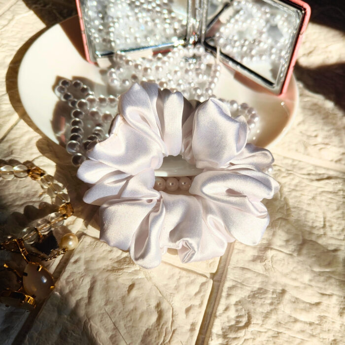 white hair scrunchies