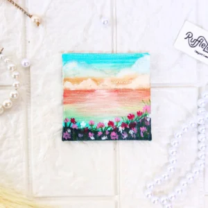 sunset hand made fridge magnet