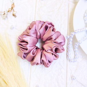 Shimmering Pink hair scrunchies
