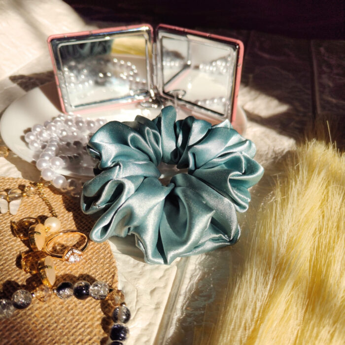 Turquoise Blue hair scrunchies