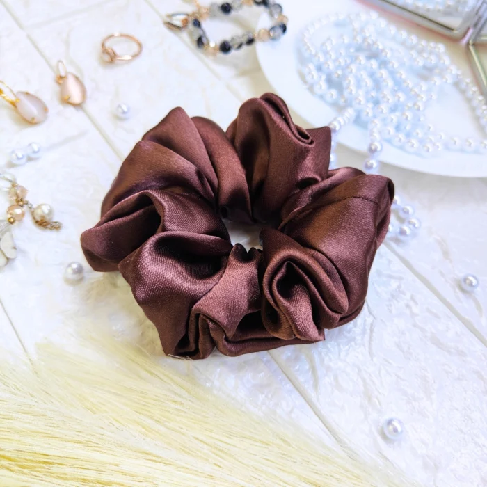 Brown hair scrunchies