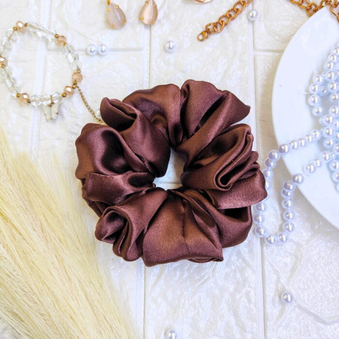 Brown hair scrunchies