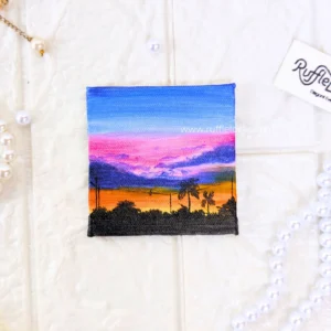 sunset hand made fridge magnet