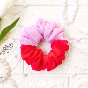 Georgette scrunchies Lavender and bright pink