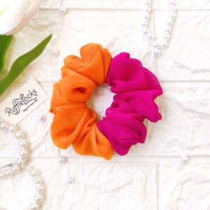 Georgette scrunchies yellow and magenta pink