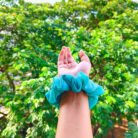 Georgette scrunchies Iris Blue