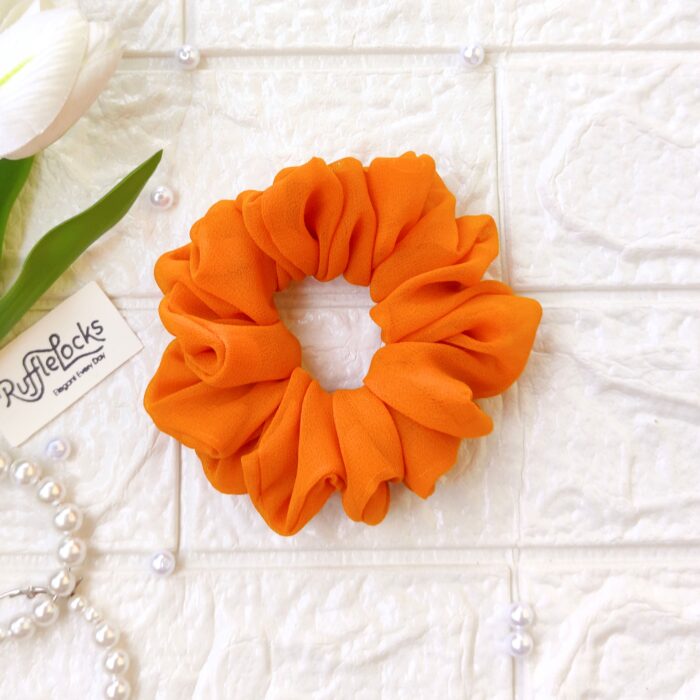 Georgette scrunchies mustard yellow