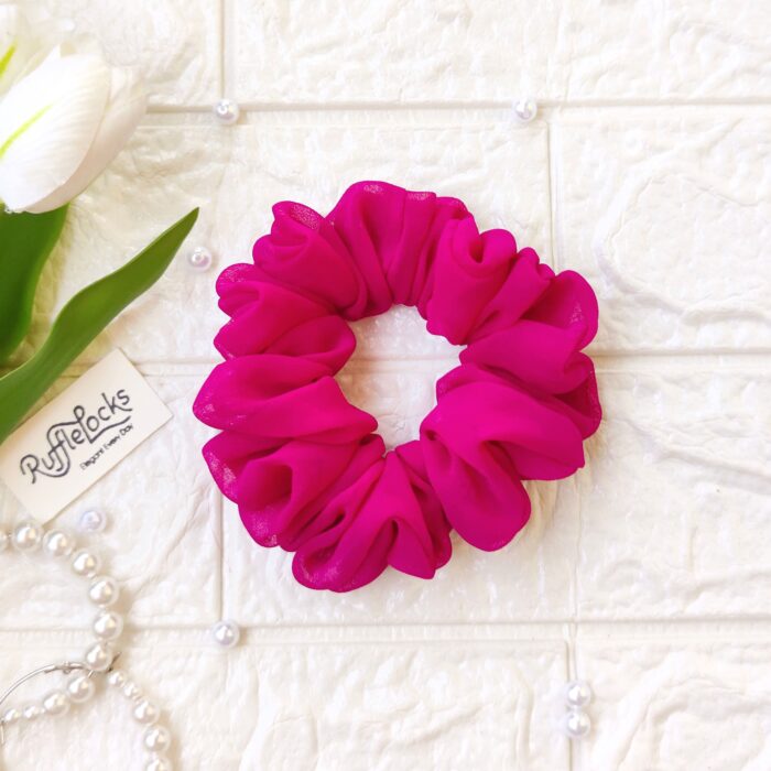 Georgette scrunchies Magenta Pink