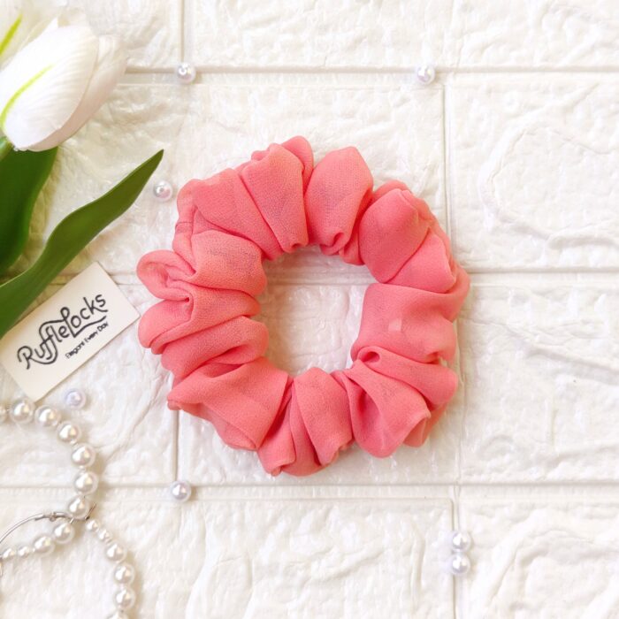 Georgette scrunchies Peach Bud