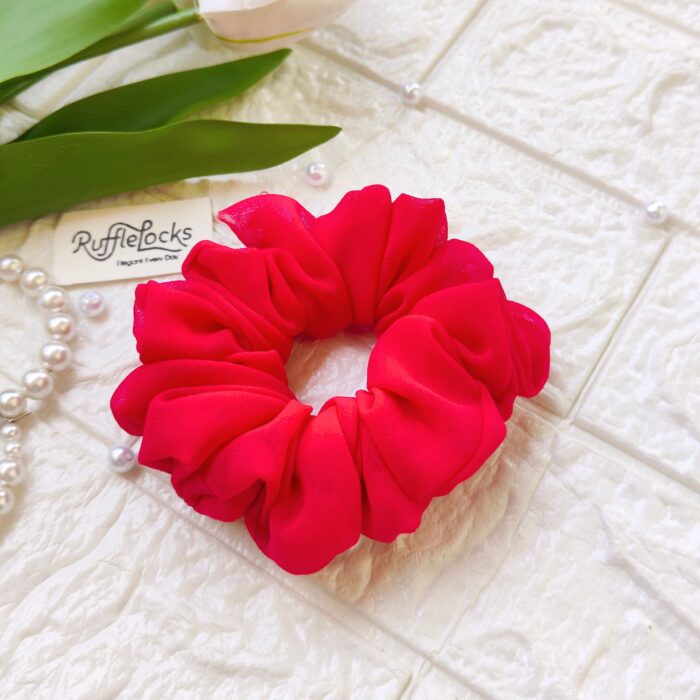 Georgette scrunchies Bright Pink