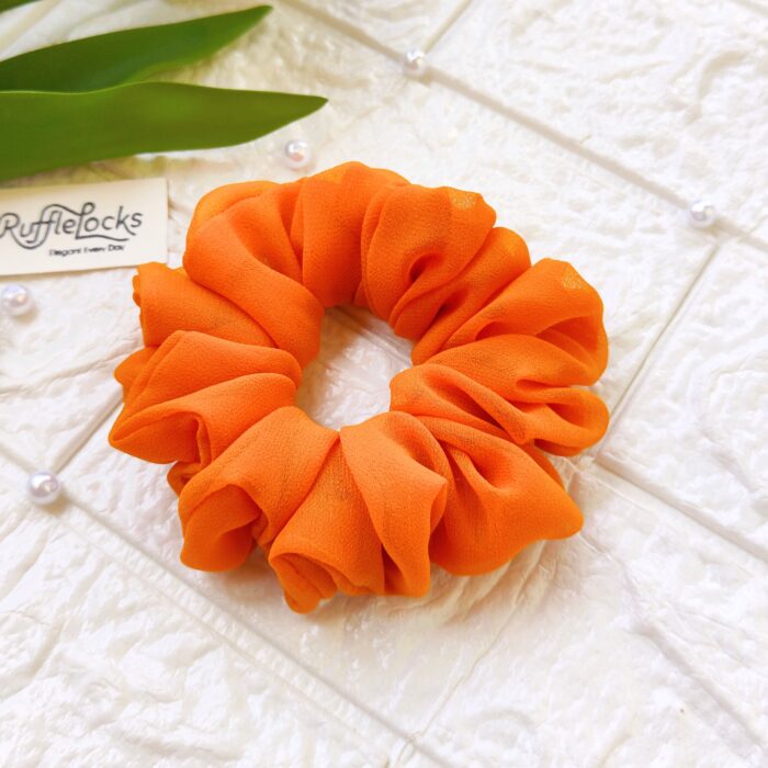 Georgette scrunchies mustard yellow