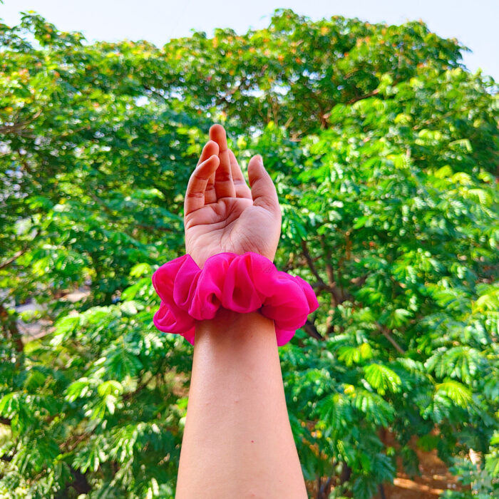 Georgette scrunchies Magenta Pink