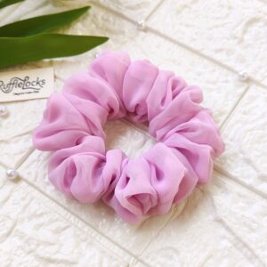 Georgette scrunchies Lavender colour image